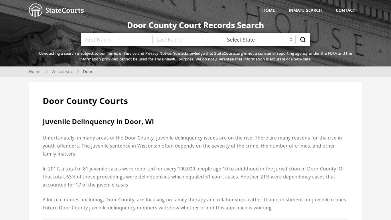 Door County, WI Courts - Records & Cases - StateCourts